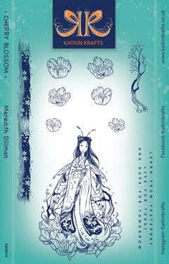Katkin Krafts Cherry Blossom 6 in x 8 in Clear Stamp Set-1