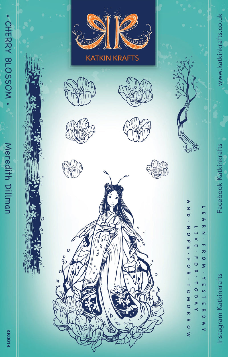 Katkin Krafts Cherry Blossom 6 in x 8 in Clear Stamp Set-1