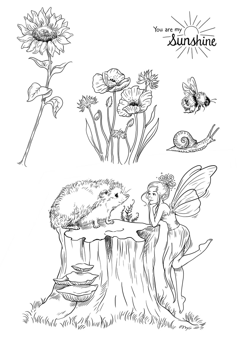Katkin Krafts Summer Fairy 6 in x 8 in Clear Stamp Set-7
