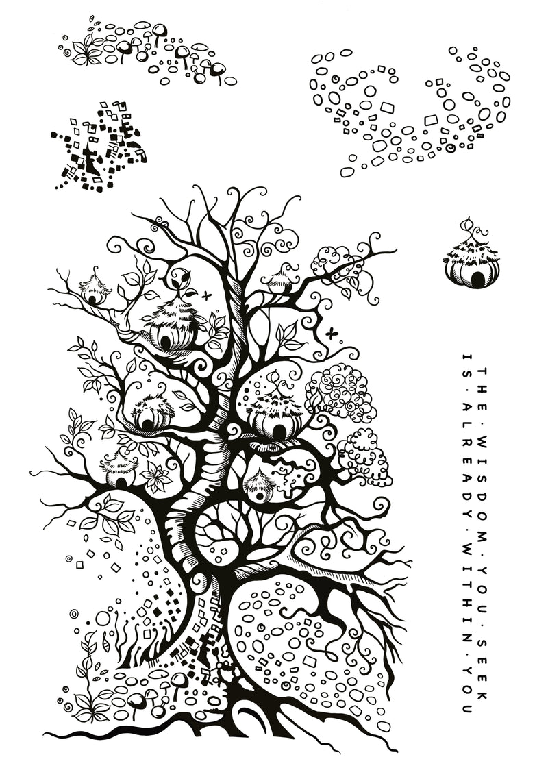 Katkin Krafts Tree Of Life 6 in x 8 in Clear Stamp Set-9