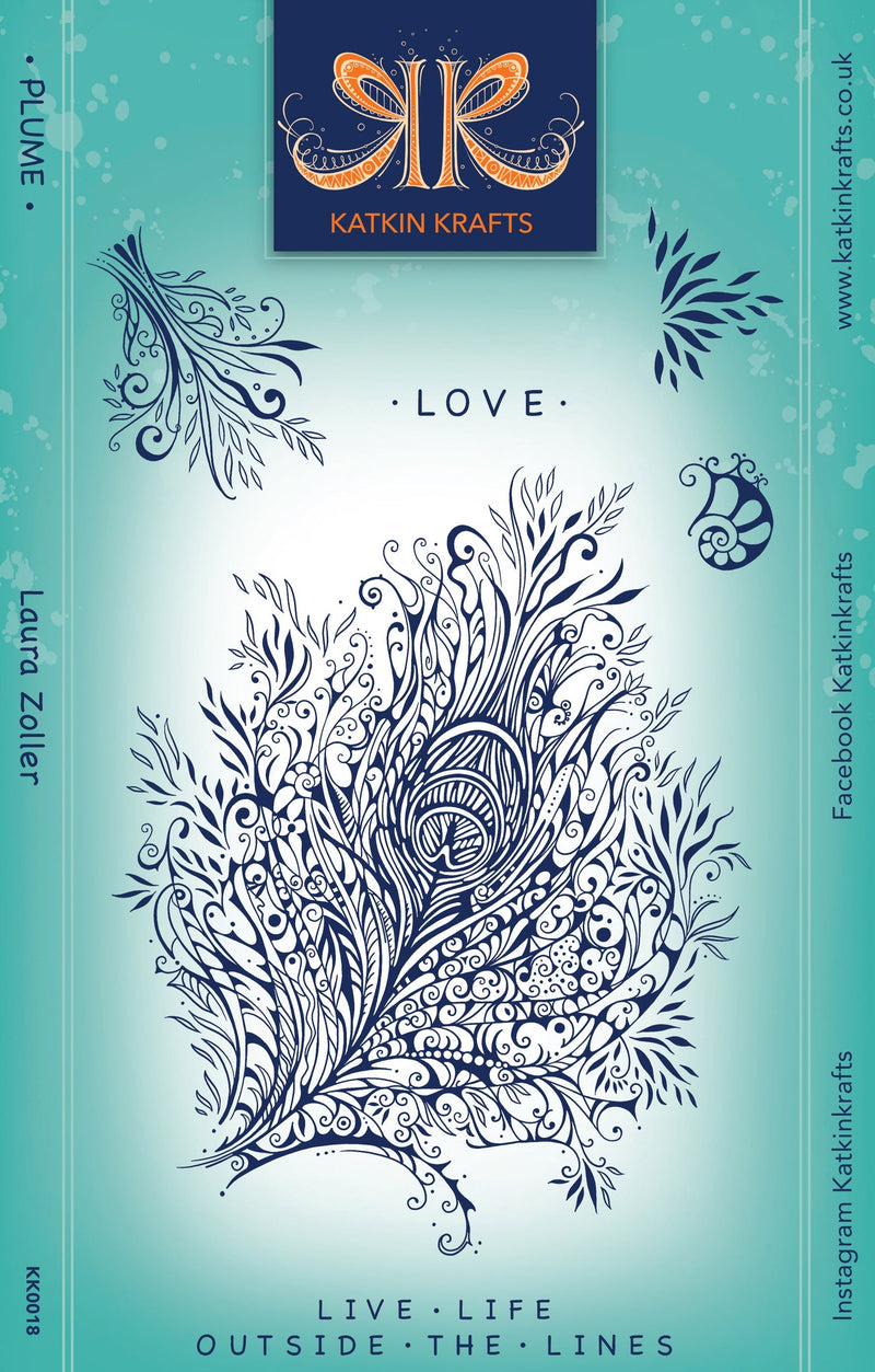 Katkin Krafts Plume 6 in x 8 in Clear Stamp Set-1