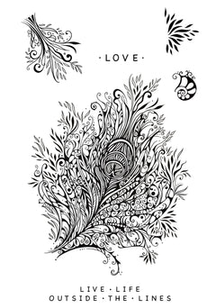 Katkin Krafts Plume 6 in x 8 in Clear Stamp Set-9