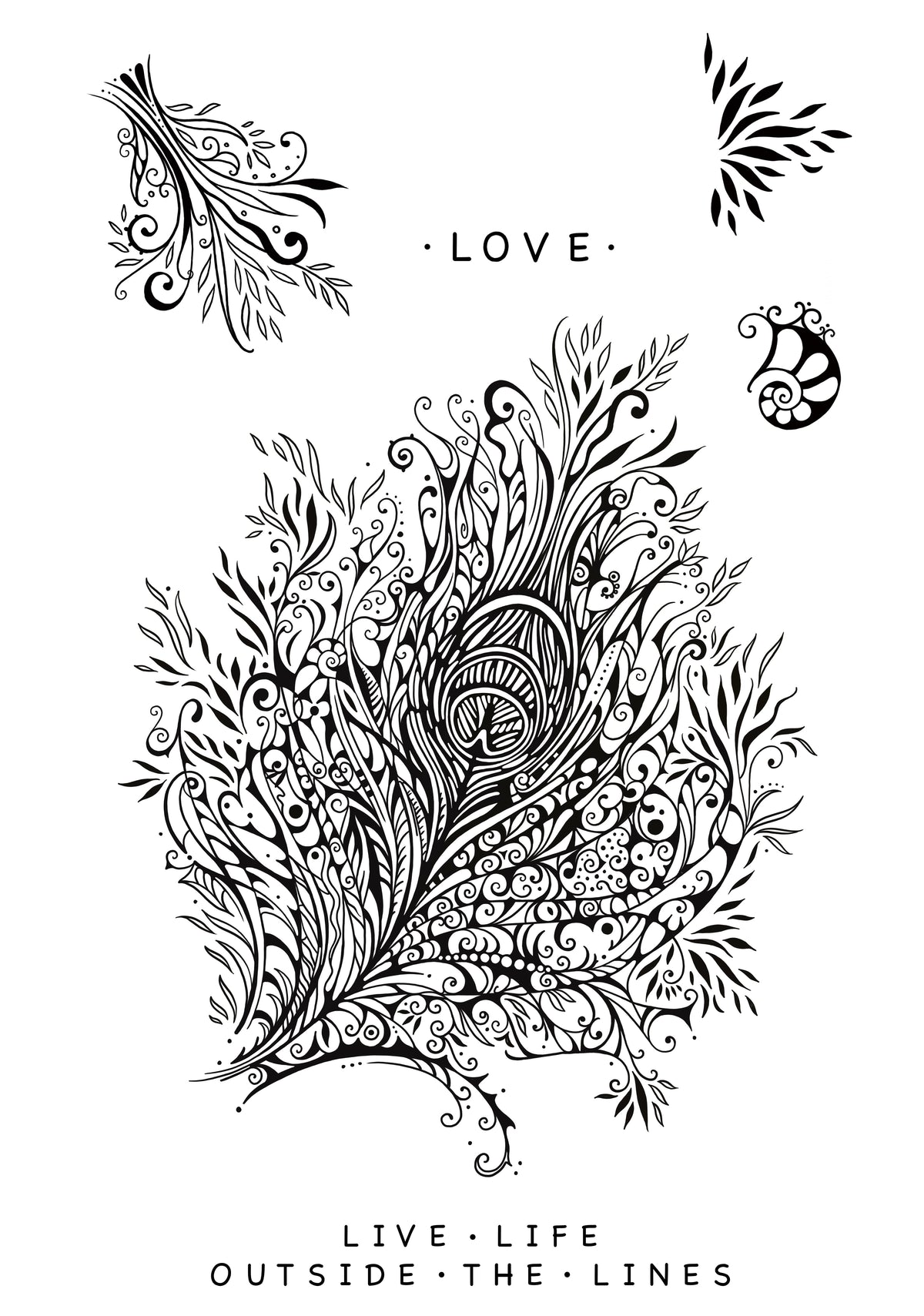 Katkin Krafts Plume 6 in x 8 in Clear Stamp Set-9
