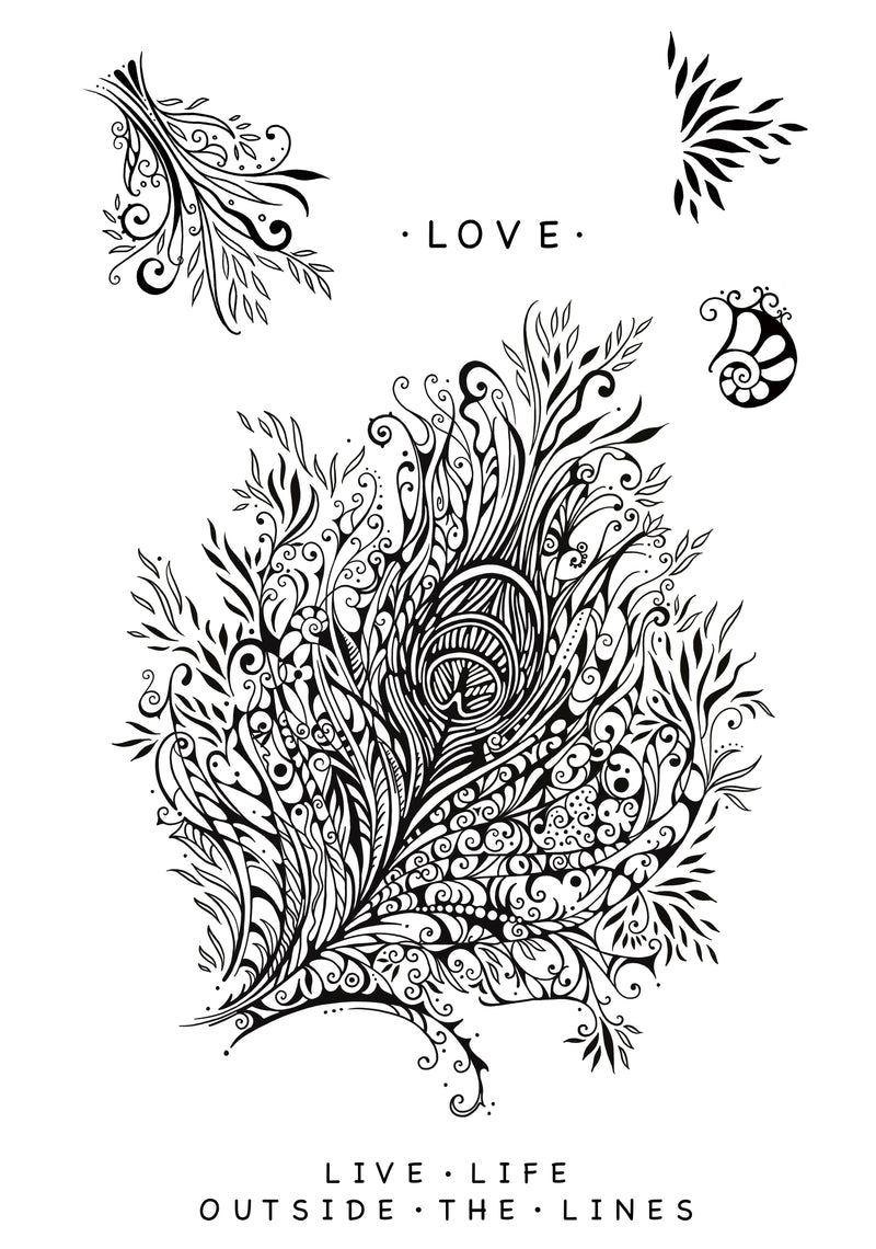 Katkin Krafts Plume 6 in x 8 in Clear Stamp Set-9