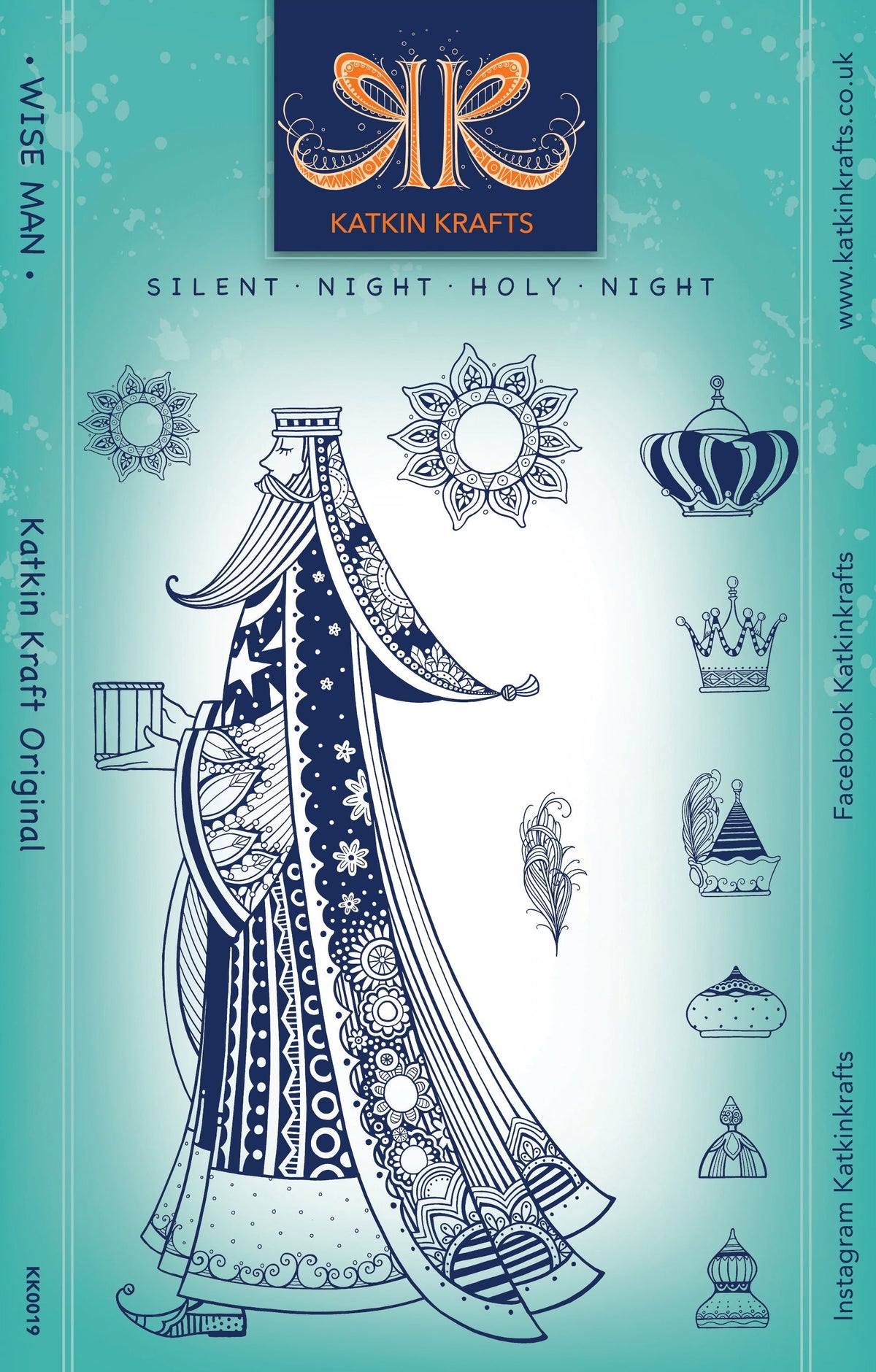 Juego de sellos transparentes Wise Man de 6 in x 8 in de Katkin Krafts-1