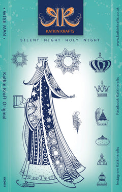 Juego de sellos transparentes Wise Man de 6 in x 8 in de Katkin Krafts-1