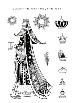 Juego de sellos transparentes Wise Man de 6 in x 8 in de Katkin Krafts-6