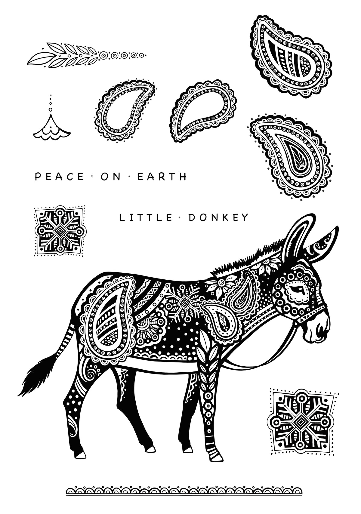 Set de sellos transparentes Katkin Krafts Little Donkey, 6 pulg. x 8 pulg.-7