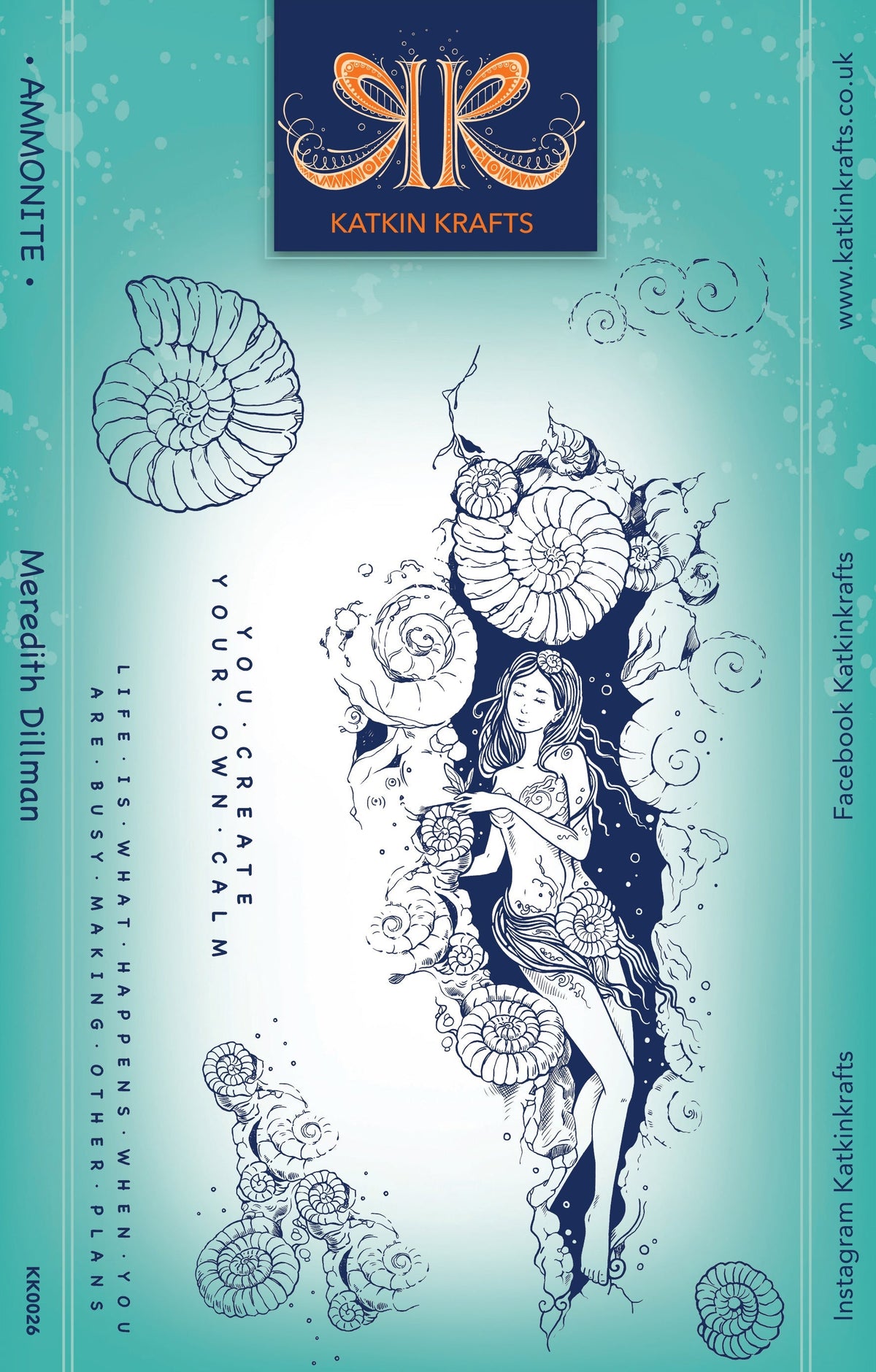 Katkin Krafts Kit de tampons transparents Ammonite 6 po x 8 po-1