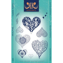 Katkin Krafts Cœurs Floraux 6 po x 8 po Ensemble de Tampons Transparents-1