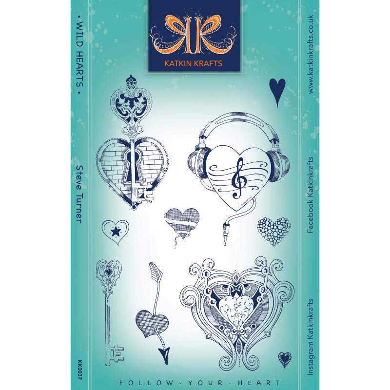 Katkin Krafts Wild Hearts Ensemble de Timbres Transparents 6 po x 8 po-1