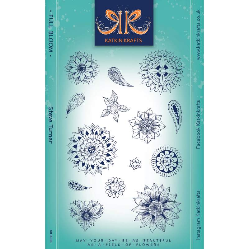 Katkin Krafts Full Bloom 6 in x 8 in Clear Stamp Set-1