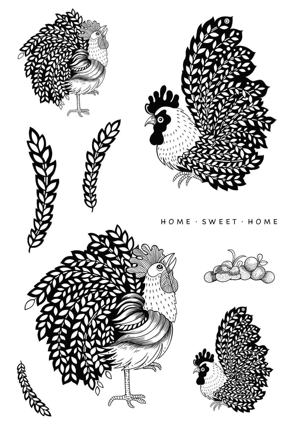 Set de sellos transparentes Katkin Krafts The Roosters de 6 pulg x 8 pulg-2