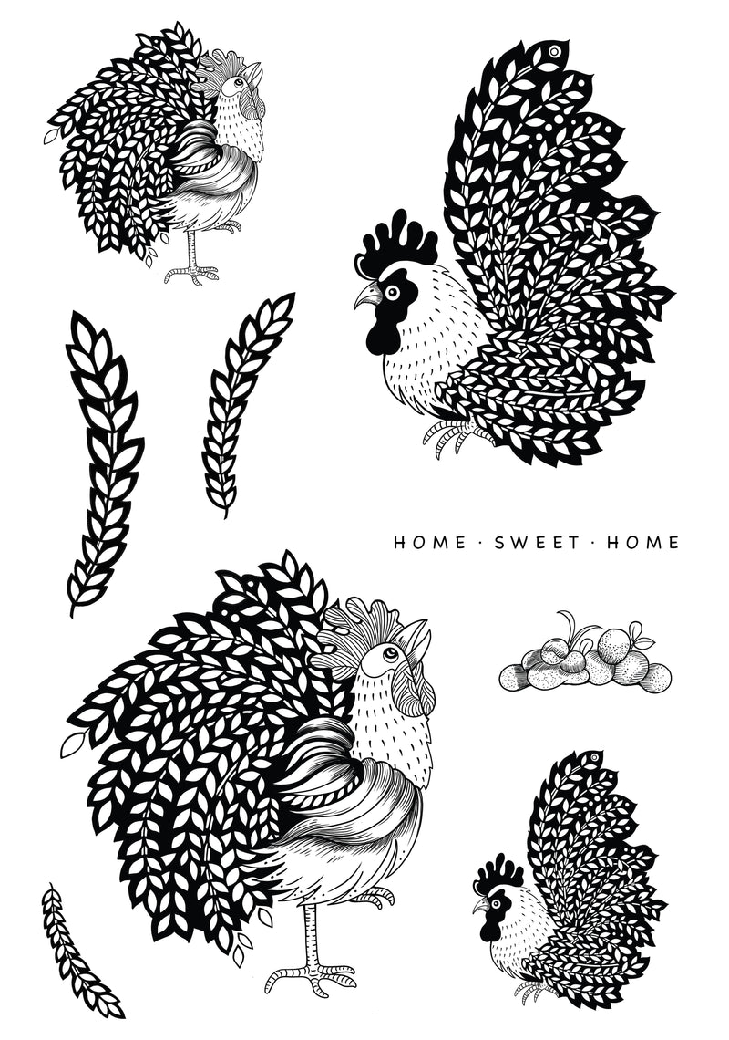 Set de sellos transparentes Katkin Krafts The Roosters de 6 pulg x 8 pulg-2