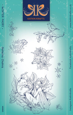 Set de sellos transparentes Katkin Krafts Winter Fairy de 6 x 8 pulgadas-1