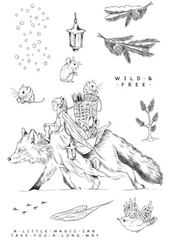 Set de sellos transparentes Katkin Krafts Wild & Free, 6 pulg. x 8 pulg.-6