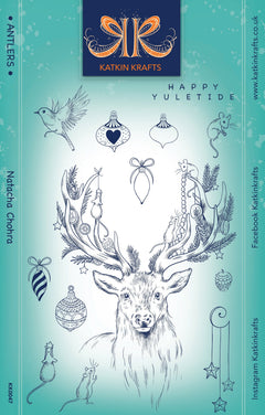 Juego de sellos transparentes Antlers de Katkin Krafts, 6 pulg. x 8 pulg.-1