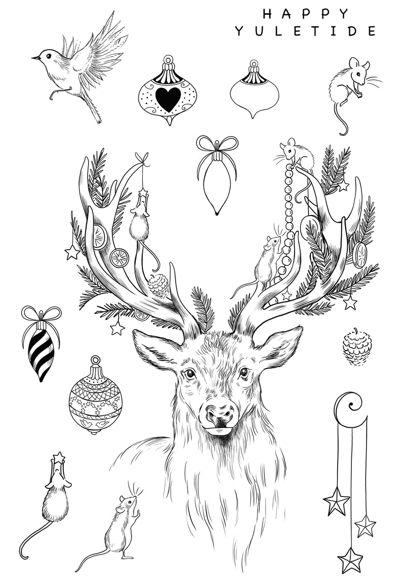 Juego de sellos transparentes Antlers de Katkin Krafts, 6 pulg. x 8 pulg.-8