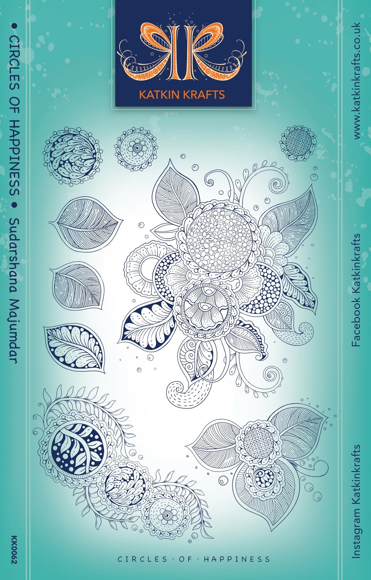Set de sellos transparentes Katkin Krafts Circles Of Happiness de 6 pulg. x 8 pulg.