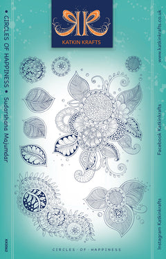 Set de sellos transparentes Katkin Krafts Circles Of Happiness de 6 pulg. x 8 pulg.-1