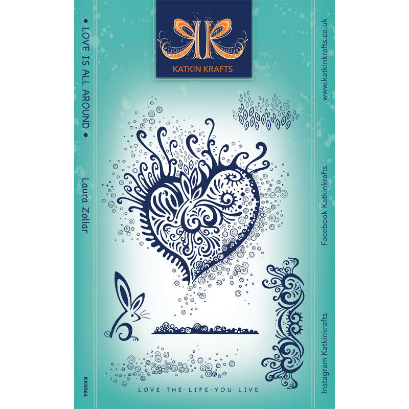 Katkin Kraft Love Is All Around Lot de tampons transparents 6 po x 8 po-1