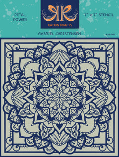 Katkin Krafts Petal Power 7 in x 7 in Stencil-1
