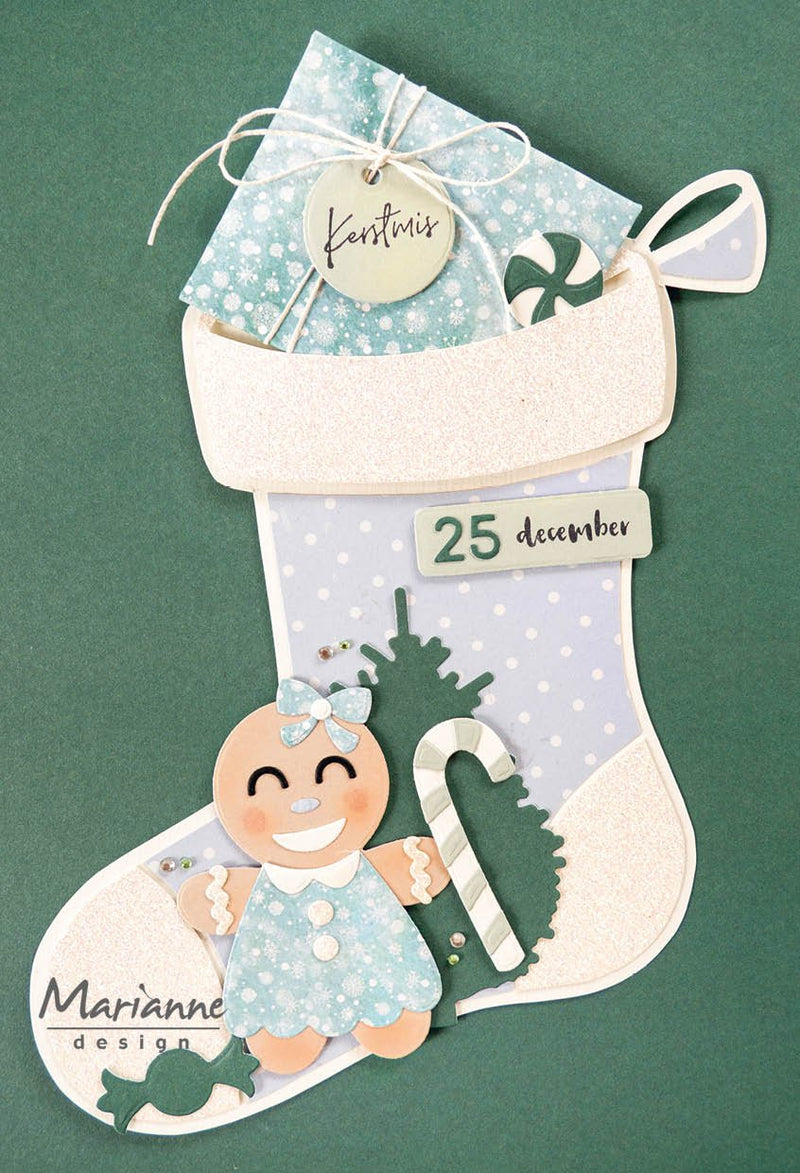 Marianne Design Craft Stencil - Stocking By Marleen-2