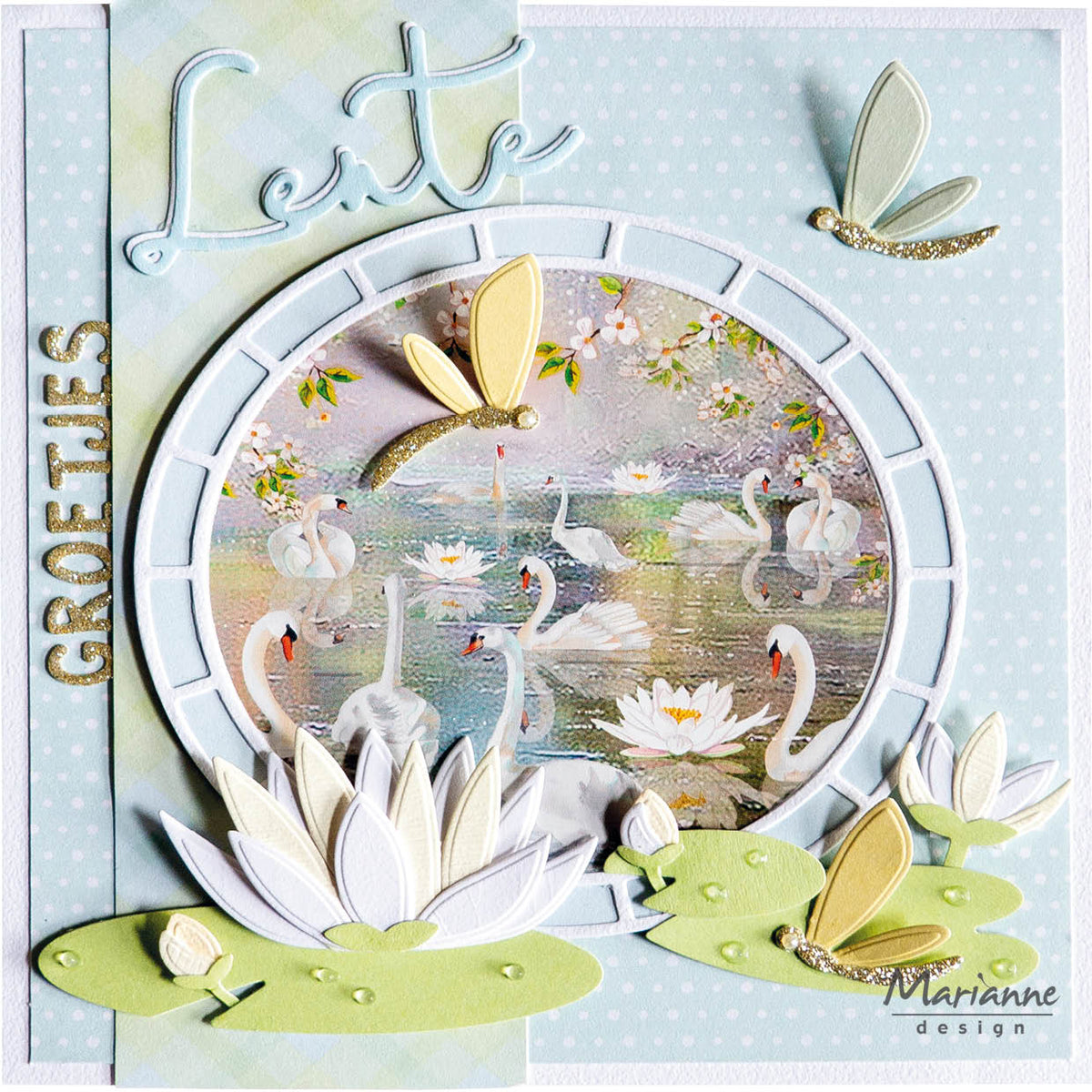 Marianne Design A4 Cutting Sheet - Spring Wishes - Swans-3