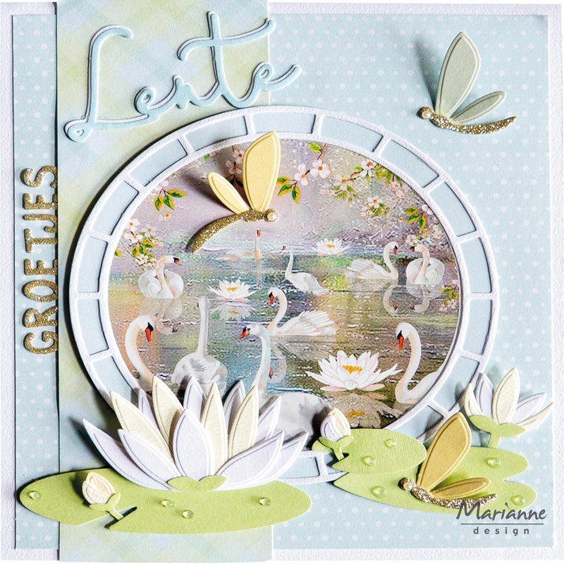 Marianne Design A4 Cutting Sheet - Spring Wishes - Swans-3