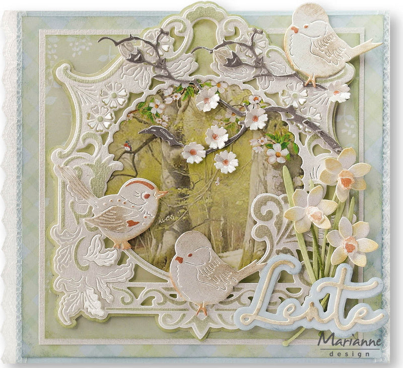 Marianne Design A4 Cutting Sheet - Spring Wishes - Swans-2