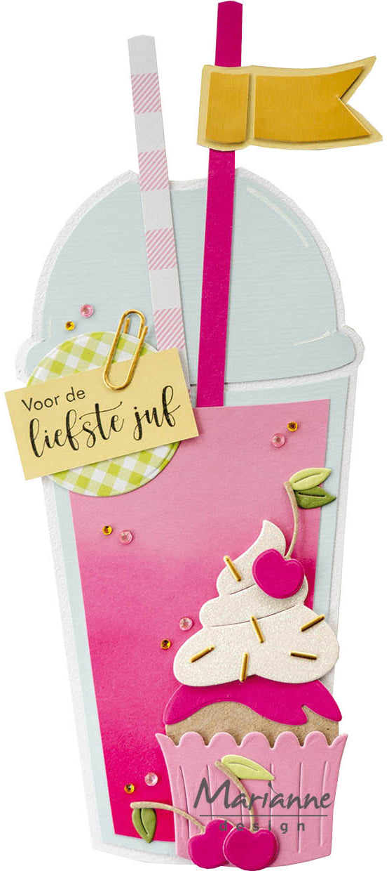 Marianne Design Craft Stencil - Smoothie Cup By Marleen-2