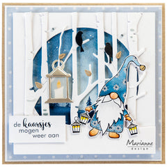Marianne Design Clear Stamp & Die Set - Gnome & Lantern-2