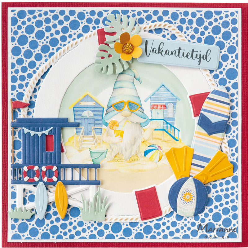 Marianne Design A4 Cutting Sheet - Gnomes On The Beach - Palm Trees-3