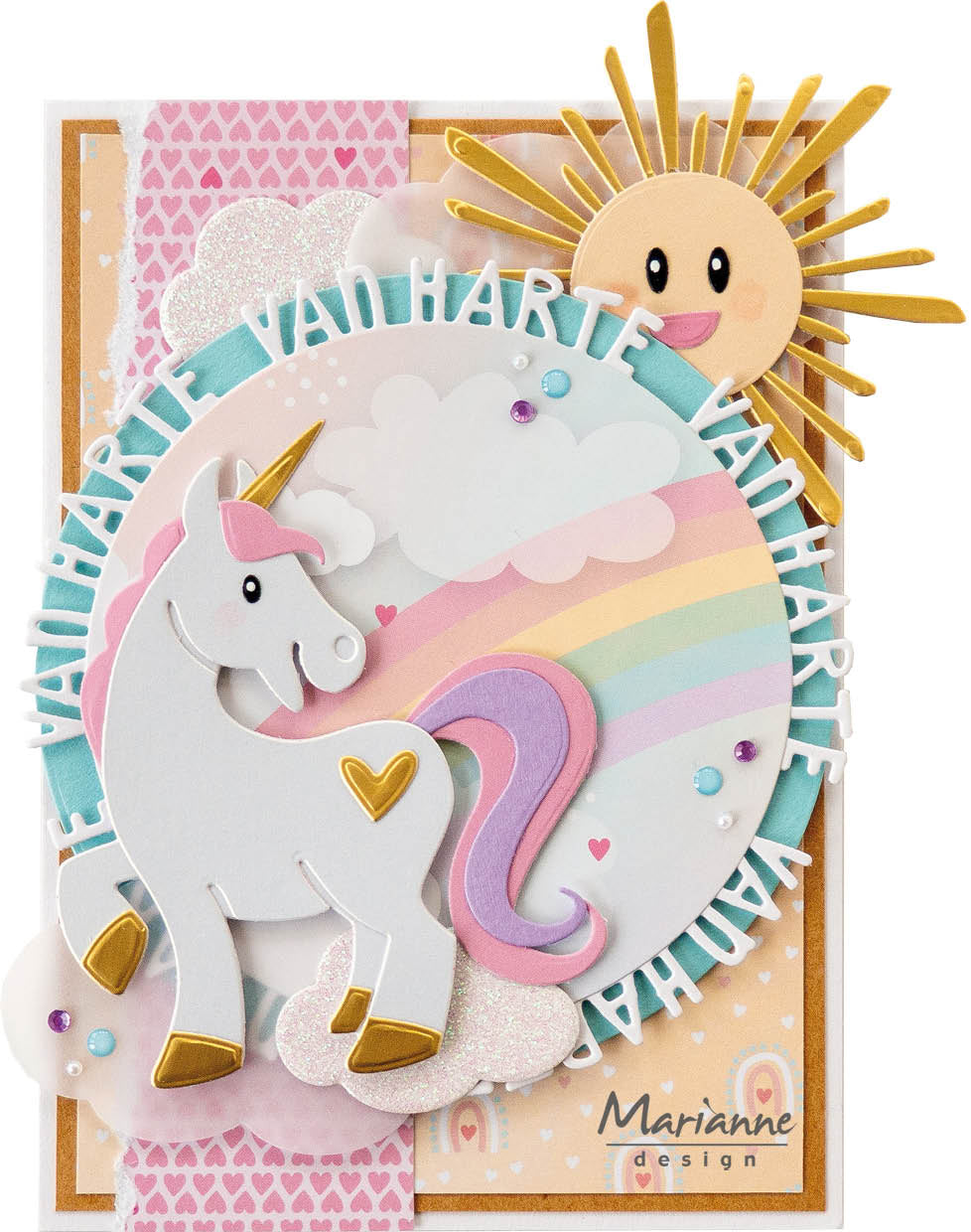 Marianne Design A4 Cutting Sheet - Eline's Pastel Rainbow Backgrounds-3