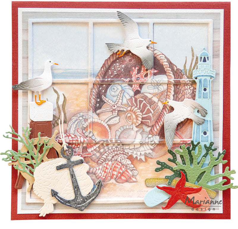 Troquel Marianne Design Creatables - Poste de playa y gaviotas de Tiny-3