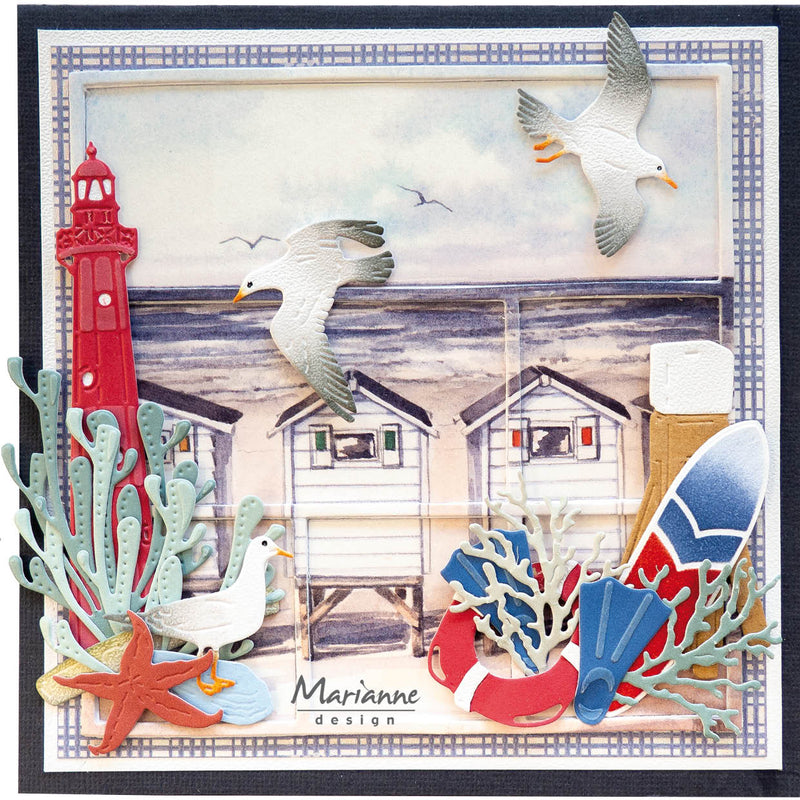 Troquel Marianne Design Creatables - Poste de playa y gaviotas de Tiny-5