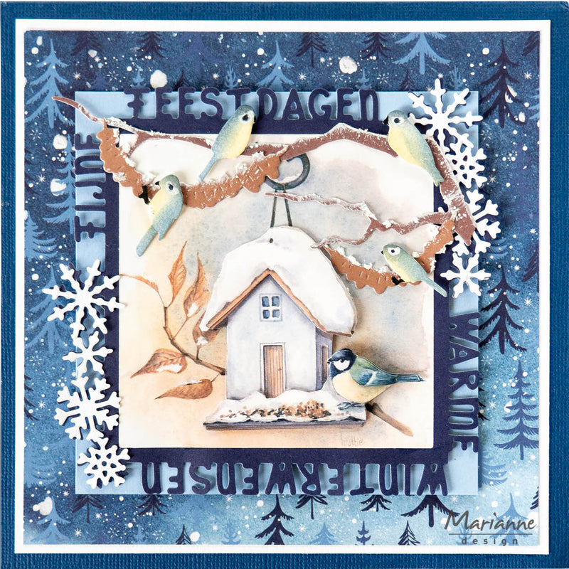 Marianne Design Feuille à découper - Mattie's Mooiste - Hibou des neiges 3D-2