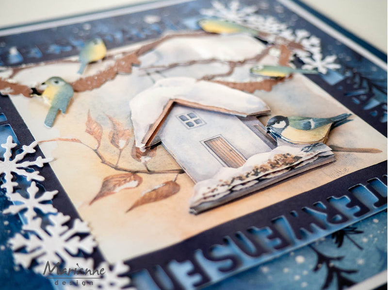 Marianne Design Feuille à découper - Mattie's Mooiste - Hibou des neiges 3D-3