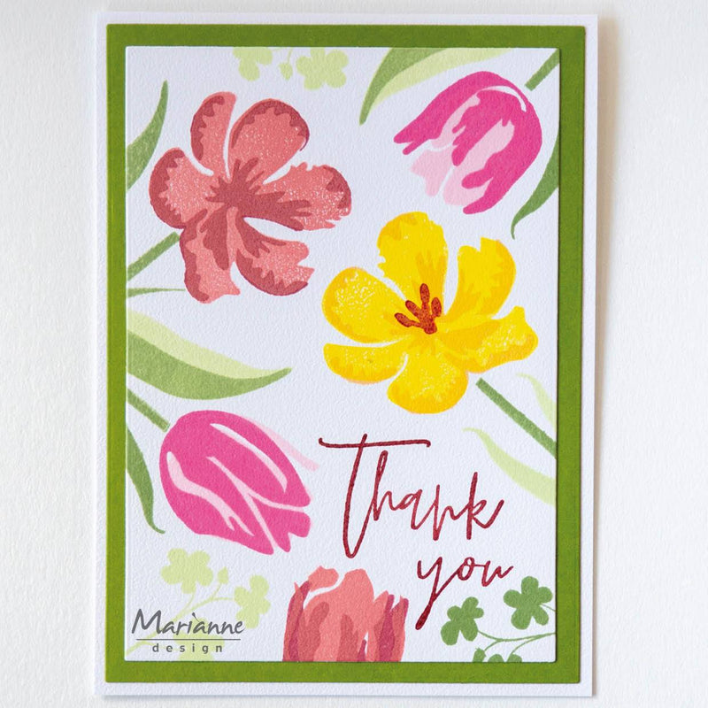 Colorful Silhouettes Tulips Clear Stamps-3