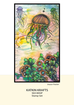 Katkin Krafts Sea Wasp 6 in x 8 in Clear Stamp Set-2