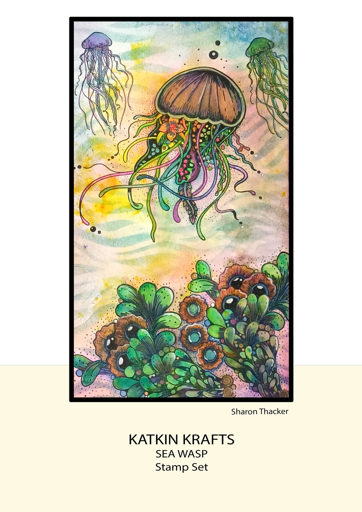 Katkin Krafts Sea Wasp 6 in x 8 in Clear Stamp Set-2