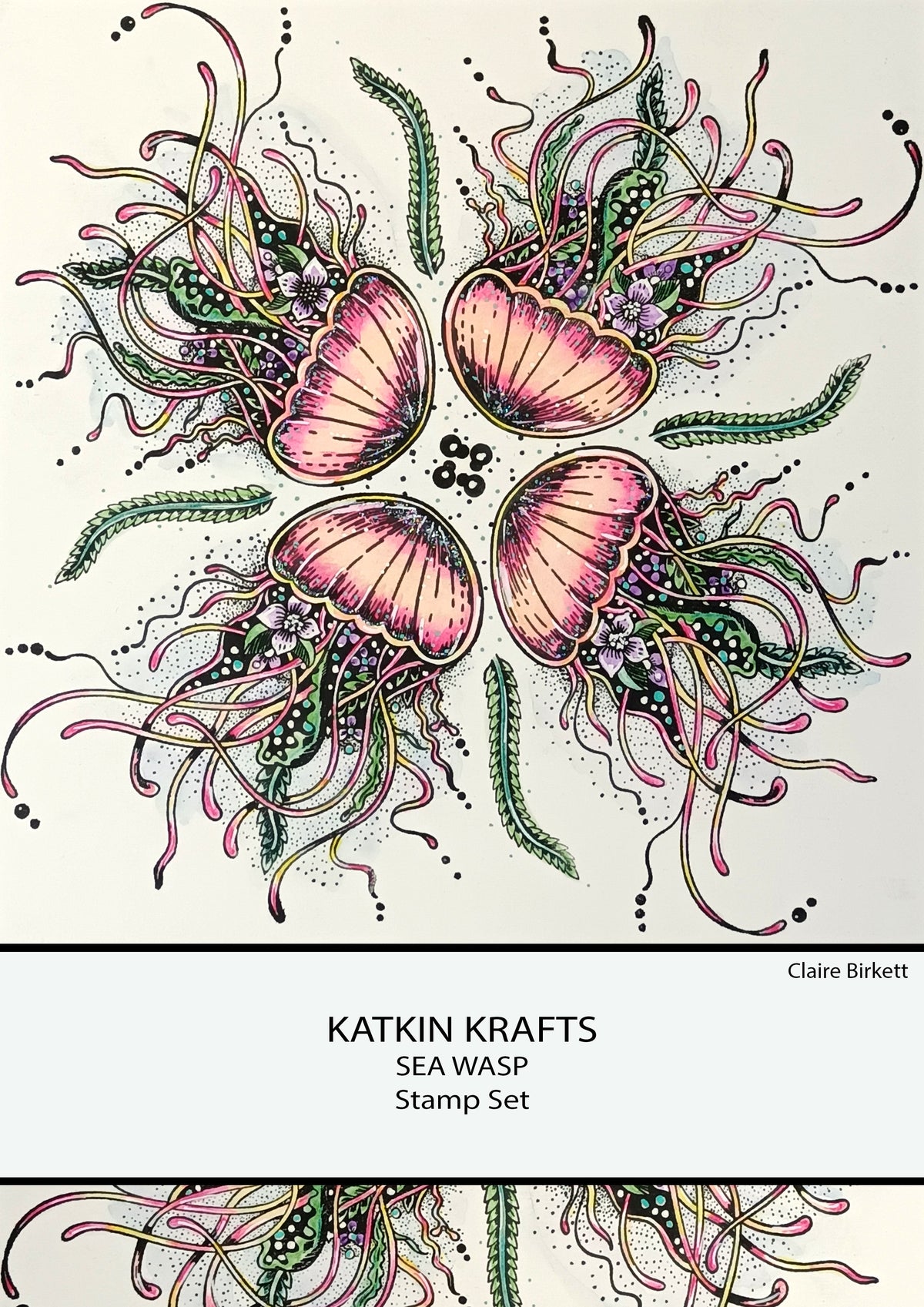 Katkin Krafts Sea Wasp 6 in x 8 in Clear Stamp Set-3