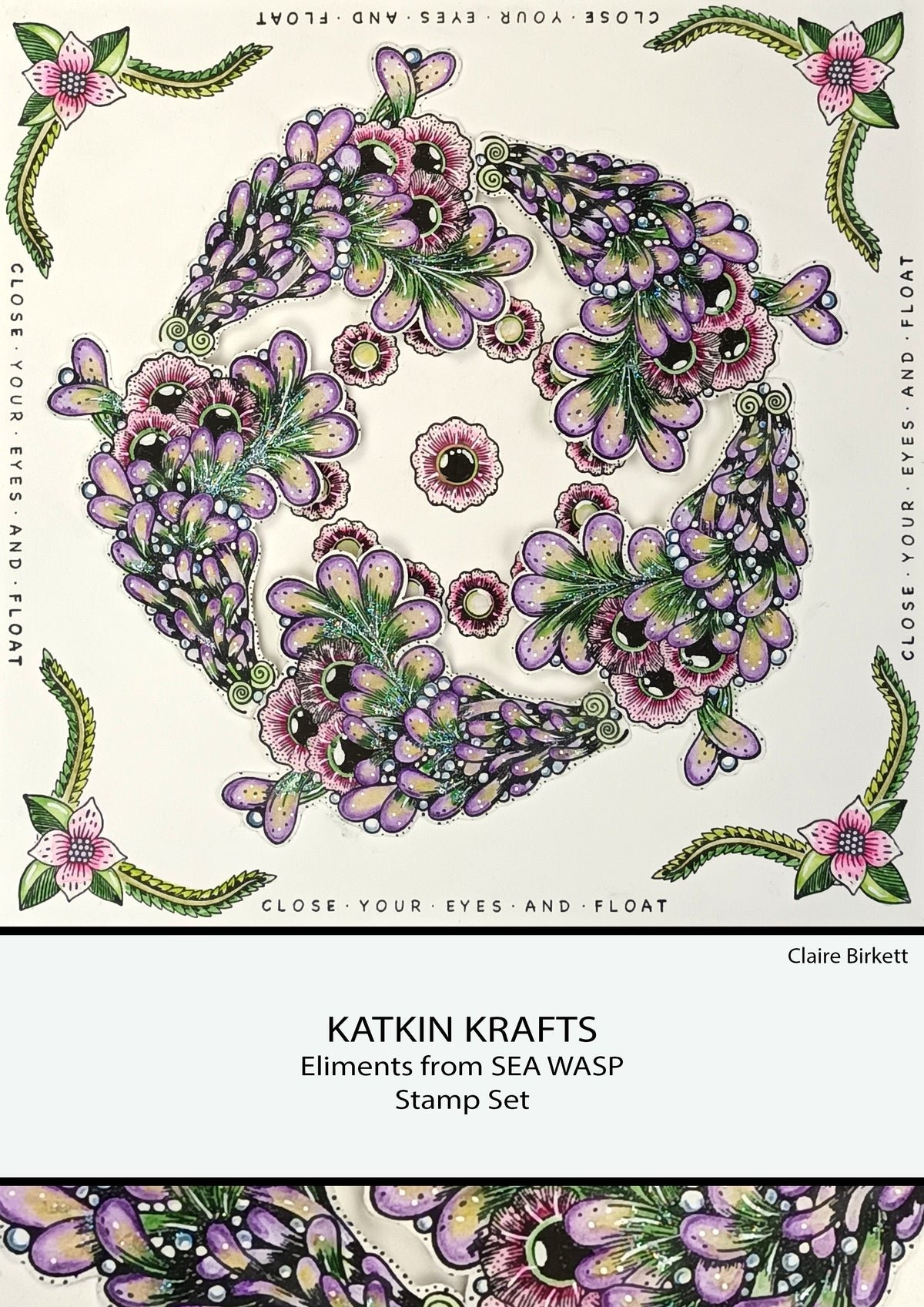 Katkin Krafts Sea Wasp 6 in x 8 in Clear Stamp Set-4