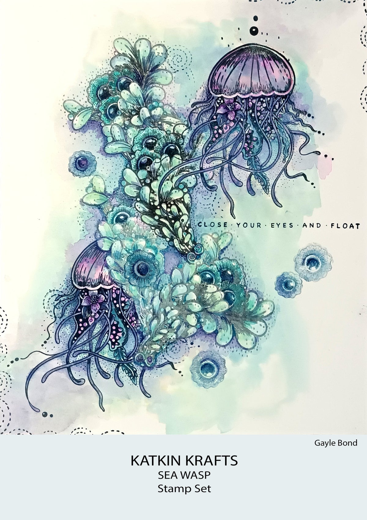 Katkin Krafts Sea Wasp 6 in x 8 in Clear Stamp Set-5