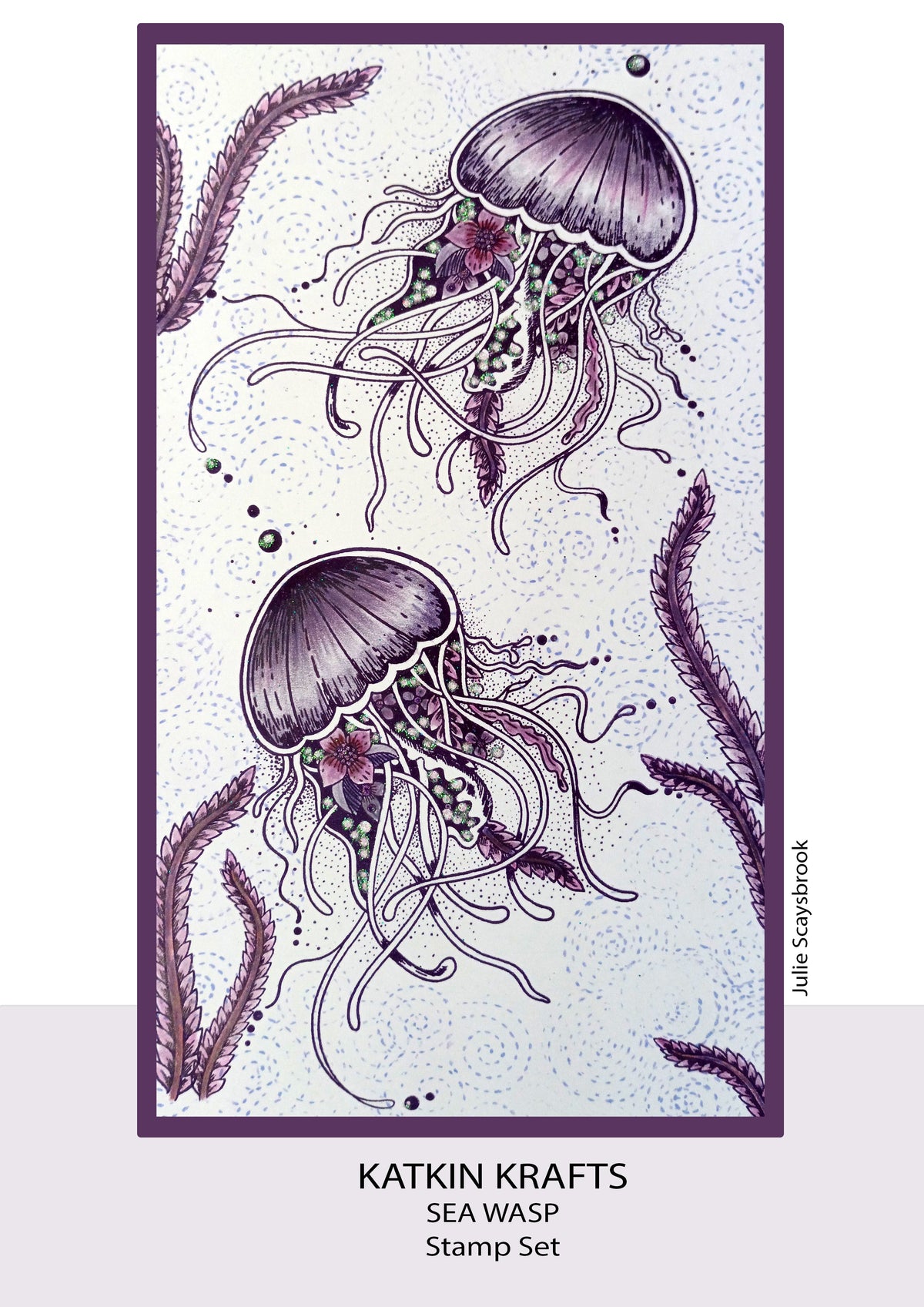 Katkin Krafts Sea Wasp 6 in x 8 in Clear Stamp Set-6