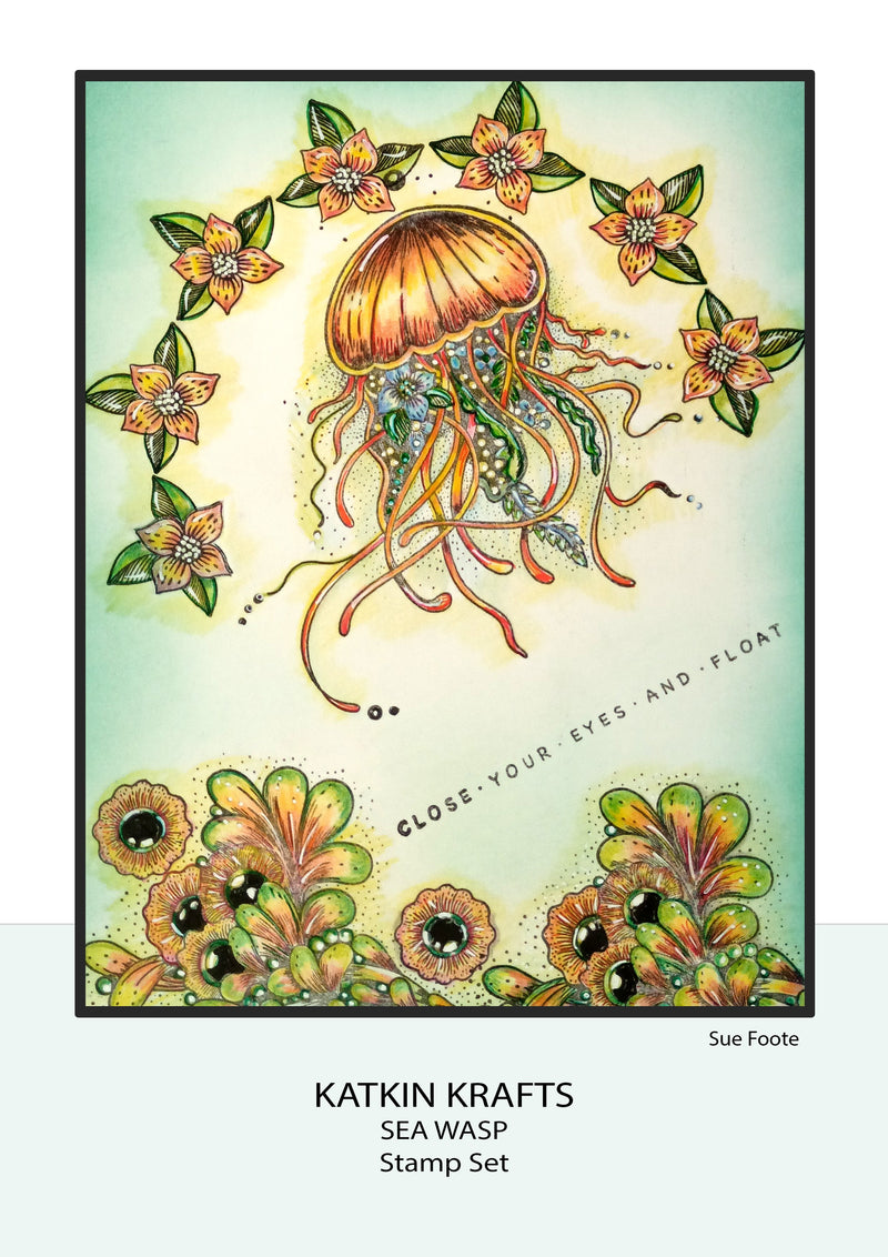 Katkin Krafts Sea Wasp 6 in x 8 in Clear Stamp Set-8