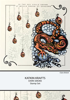 Katkin Krafts Dark Smoke 6 in x 8 in Clear Stamp Set-4