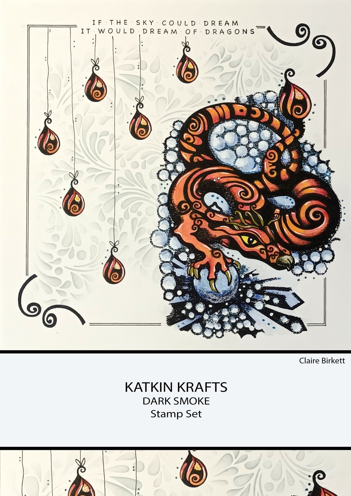 Katkin Krafts Dark Smoke 6 in x 8 in Clear Stamp Set-4