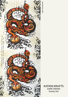 Katkin Krafts Dark Smoke 6 in x 8 in Clear Stamp Set-6