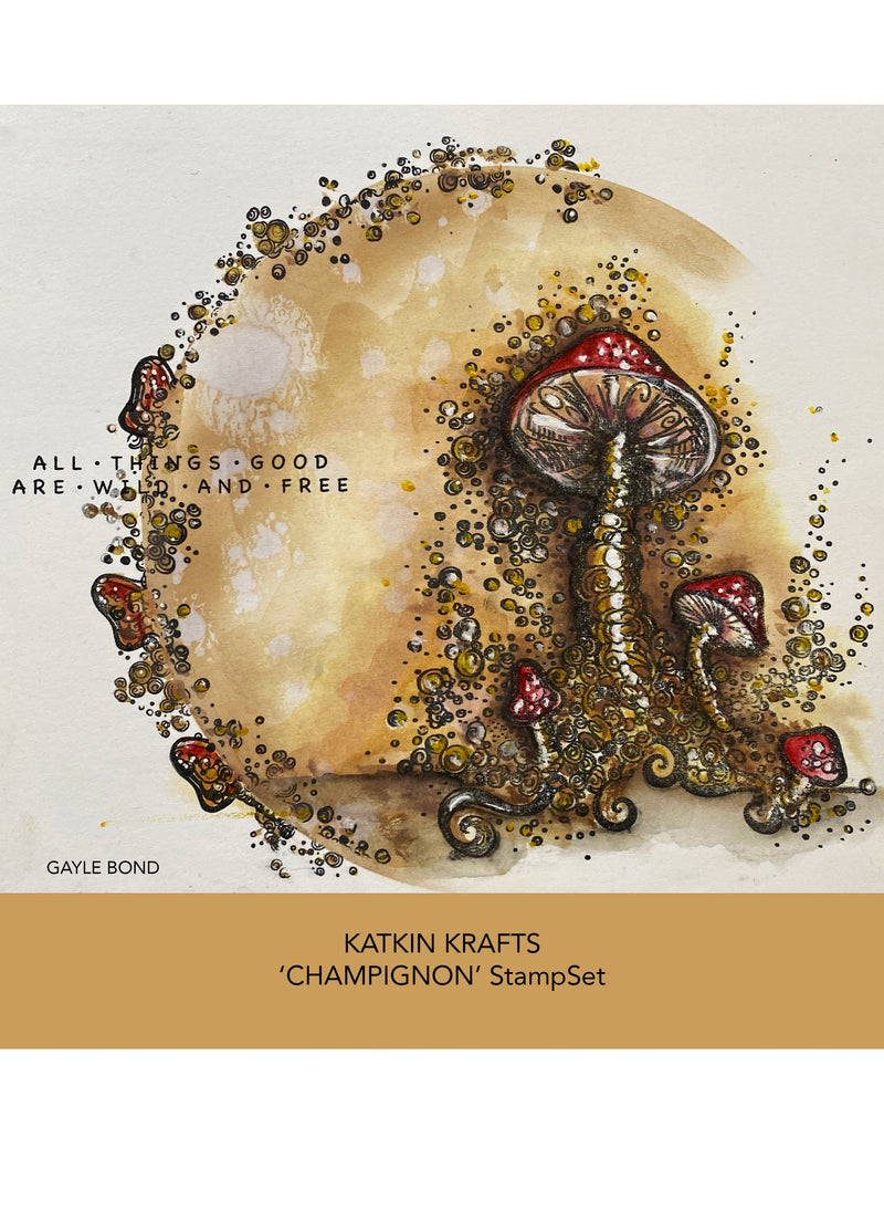 Katkin Krafts Champignon 6 in x 8 in Clear Stamp Set-2